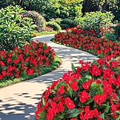 abordables Flores artificiales-6 ramos de flores artificiales de impatiens para decoración de exteriores, ramo de flores de seda, plantas artificiales resistentes a los rayos UV para primavera y verano, jardín, porche, ventana,