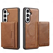 abordables 2026 Samsung Galaxy S26 Serie-teléfono Funda Para Samsung galaxia S26 S26 Plus S26 Ultra Tarjetas billetera Magnética Soporte de carga inalámbrica Ranura para tarjetas Retro Cuero de PU