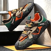 tanie Casualowe sneakersy-męskie buty sportowe typu adventure trail z wielokolorowymi paskami, oddychające i wytrzymałe, idealne na piesze wędrówki, sporty na świeżym powietrzu i do codziennego użytku