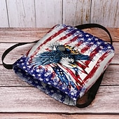 abordables Accessoires-Sac bandoulière femme en polyester, bandoulière ajustable, imprimé audacieux d'aigle et de drapeau américain, parfait pour le 250e anniversaire des États-Unis, la fête de l'indépendance et au quotidien.