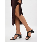 ieftine Femei-Sandale elegante pentru femei, albe, cu imprimeu crocodil - sandale elegante cu toc bloc și vârf pătrat, pentru seri formale pe nave de croazieră, seară festivă &amp;vacanțe de vară la stațiuni turistice