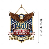 levne 250. výročí USA-Dřevěná cedule k 250. výročí Spojených států, vlastenecká dekorace na zavěšení dveří ke Dni nezávislosti, nástěnná plaketa s americkou vlajkou na farmě, dekorace na verandu domu ke Dni nezávislosti 4.