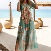 economico Abiti da spiaggia-Per donna Costumi da bagno Intero Copricostume Rashguard Costumi da bagno Vestiti Costume da bagno Elegante Vacanza Floreale Grafico Scollo a V Maniche Corte Costumi da bagno