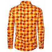 economico Cime-Retrò Vintage Anni '70 Camicia Disco Geometrico Psichedelico Costume Per uomo Halloween Carnevale Festival Musicale Parata dell'Orgoglio Mese dell'orgoglio Adulti Camicia