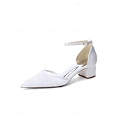 abordables Madre de la Novia/Novio-Zapatos de tacón de bloque azul marino para mujer con bordado de encaje y detalles de cuentas, elegantes zapatos para la madre de la novia para bodas en la ciudad, zapatos de tacón de punta para