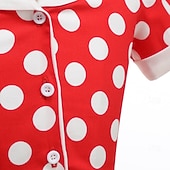 preiswerte Kleider-1950er Rockabilly Vintage-Kleid Kleid Swing-Kleid Kurze Ärmel Tupfen A-Linie Kostüm Mädchen Karneval Maskerade Alltagskleidung Junggesellinnenabschiedsparty Kinder Kleid Frühling &amp; Sommer