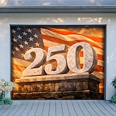baratos Capa de Porta de Garagem-4 de julho de 2026 250º Dia da Memória Tapeçaria Banners Capa de Porta da Garagem Águia Bandeira Americana Impressão 3D Festa Moderna Patriótica Fundo de Tiro Presente Decoração da Casa