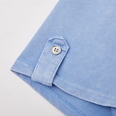 cheap Casual Henley Tee-Men's Henley Shirt 100% Cotton Acid Wash Shirt Short Sleeve Henley Summer Spring Fall Plain Retro Vintage Casual Vintage Style Washed Casual Light Blue Dark Brown Black Top Tee for Men