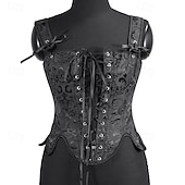 cheap Tops-Medieval Renaissance Cottagecore Corset Bodice Viking Peasant Lace up Fancy Dress Women's Celtic Fantasy Halloween Carnival Performance LARP Ren Faire Adults' Corset