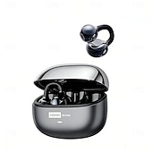 baratos Fones de ouvido abertos-Fones de ouvido sem fio Lenovo com clipe de orelha aberto, Bluetooth 5.3, estojo de carregamento, 25 horas de reprodução, compactos. &amp;Som potente, microfone embutido, fones de ouvido confortáveis para