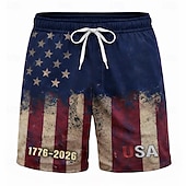 economico Shorts Patriottici 250-Per uomo 4 luglio, 250° anniversario degli Stati Uniti Bandiera degli Stati Uniti 1776 Costumi da bagno Pantaloncini da mare Pantaloncini da Surf Misura del girovita medio Patriotico Ferie Tasche