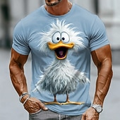 economico Magliette con stampa animale-Per uomo Animale Divertente Anatra Maglietta Manica Corta maglietta Stampa 3D Girocollo Camicia Esagerato Designer Feste Ferie Blu Bianco Estate Primavera Abbigliamento S M L XL XXL XXXL