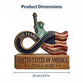 abordables Regalo &amp; Decoración-250 aniversario EE.UU. Regalo Decoración de mesa Letrero de bloque de madera Innovador Gracioso Patriótico Adulto Unisexo Día de la Independencia 4 de julio Festival Disfrazarse