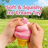 billige Husholdningsartikler-iskremklemme, søt sensorisk stressball med langsom rebound for angstlindring, påskekurvfyll, bursdagsgave &amp;Sommerens sensoriske leketøy for angstlindring for alle