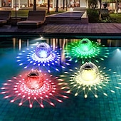 cheap Underwater Lights-1 Pack Solar Floating Pool Lights, RGB Color Changing Solar Pool Lights IP68 Waterproof, Hangable LED Pool Light for Inground &amp; Above Ground Pools, Outdoor Garden, Party Decor