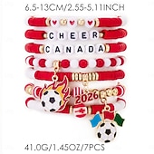 billiga Tillbehör &amp; Hattar-Världsfotbollsmatch 2026 armband Fotbollsmamma Fläkt Cosplay Vuxna Dam Maskerad Fest Fotbollsmatch Fotbollsevenemang Klä ut