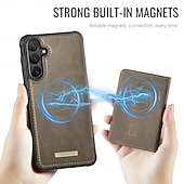 Недорогие Чехлы для Samsung-телефон Кейс для Назначение SSamsung Galaxy S25 S24 S23 Ultra Plus Магнитный адсорбционный футляр со стендом Магнитный ТПУ Кожа PU