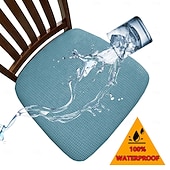 economico Copertura per sedia-Fodere impermeabili ed elasticizzate per cuscini di divano e poltrona, in tessuto jacquard di pile di mais, con cinghie elastiche, antiscivolo, confezione da 2, 4 o 6 pezzi.