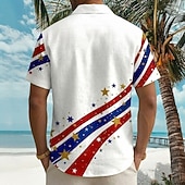  Per uomo 4 luglio, 250° anniversario degli Stati Uniti Bandiera degli Stati Uniti Noi, il popolo Camicia Camicia Estiva Camicia con Bottoni Manica Corta Patriotico All'aperto Ferie Estate Primavera