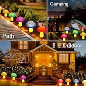 tanie Oświetlenie krajobrazowe-8 w 1, zewnętrzne, wodoodporne, solarne lampy trzaskające w kształcie grzybków, dekoracyjne lampy LED do ogrodu, podwórka, kwietnika, ścieżki, trawnika, patio, willi, gospodarstwa – letnie oświetlenie