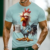  Per uomo Animale Gallo Divertente Scontroso Maglietta Manica Corta maglietta Stampa 3D Girocollo Camicia Esagerato Designer Feste Ferie Blu Blu lago Verde Estate Primavera Abbigliamento S M L XL XXL