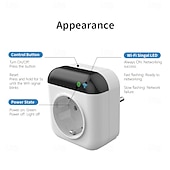 abordables appareils électroménagers-Thermostat intelligent programmable Wi-Fi, mini-régulateur de température à brancher (10 A), compatible avec les prises électriques, application de contrôle, commande vocale, minuterie et interrupteur