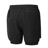 お買い得  ランニングショーツ-男性用 ランニングショーツ アスレチックショーツ ジムショーツ ドローストリング ポケット 2 イン 1 コンプレッションライナー付き ショートパンツ カジュアル 日常 アウトドア 夏 春 速乾性 ライトウェイト 吸汗性 ジムトレーニング 屋外 アスレチック レギュラー スポーツウェア アクティブウェア ブルー ブラック カモフラージュ