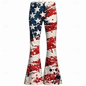voordelige Bodems-250e jubileum VS Retro vintage Jaren '70 Broeken Bell Bottom broek Hippie Schijf Hoge taille Kostuum Dames Maskerade 4 juli Feest Independence Day Volwassenen Broeken