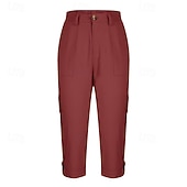 economico Pantaloncini Bermuda-Per donna Pantaloni Cargo Pantaloni capri Chinos Vacanza Streetwear Casual Lunghezza al polpaccio Vita media Semplice Tasca Fascia Elastica Comodo Comodità Inelastico Quotidiano All'aperto Streetwear