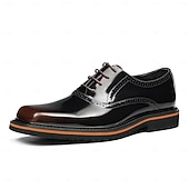 abordables Chaussures de Costume Classiques-Chaussures habillées Oxford pour homme, en cuir noir et marron, à lacets, bout rapporté, idéales pour les mariages, le bureau, les réunions, les banquets, les cérémonies du marié, l'église et les soirées élégantes.