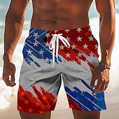 preiswerte Patriotische 250 Shorts-Herren 250. Jahrestag des Unabhängigkeitstages der USA am 4. Juli US Flagge Badehosen Badeanzüge Badeshorts Boardshorts Mittlere Taille Patriotisch Ferien Seitentaschen Netzfutter Elastischer