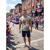  Men's Patriotic Breathable Mesh Slip-On Sneakers – Eagle and Flag Design for Parades, 4th of July, USA Anniversary and National Celebrations