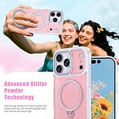 abordables Carcasas iPhone-teléfono Funda Para iPhone 17 Air 17 Pro Max iPhone 17e 16 15 14 Pro Max Plus 16e 13 Pro Max Funda Trasera adsorción magnética con Soporte Traslúcido Soporte de carga inalámbrica TPU Acrílico