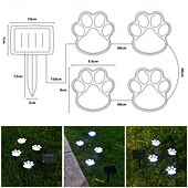 お買い得  地上のライト-かわいいソーラー足跡ライト4個パック、防水屋外ガーデンライト、庭、パティオ、花壇、芝生の装飾用のLED動物ヤードライト