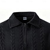 abordables Polo classique pour homme-Homme Polo Polo à fermeture éclair Occasionnel Quotidien Zip quart Manche Courte Mode Uni Fermeture éclair Été Printemps Coupe régulière Noir Blanche Kaki Gris foncé Polo