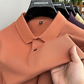 cheap Men's Classic Polo-Men's Polo Polo Shirts Casual Vacation Lapel Short Sleeve Fashion Modern Plain Buttons Plain Summer Spring Regular Fit Lake blue Black White Yellow Pink Red Polo