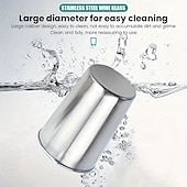 abordables Utensilios de cocina y gadgets-Juego de 5 vasos de acero inoxidable, vasos de vino portátiles con estuche de cuero, diseño en forma de bala, ideales para acampar, bares y restaurantes, duraderos y apilables, disponibles en