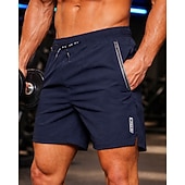 お買い得  ランニングショーツ-男性用 ランニングショーツ アスレチックショーツ ジムショーツ ドローストリング ポケット ショートパンツ カジュアル 日常 アウトドア 夏 速乾性 吸汗性 高通気性 ジムトレーニング ジョギング ランニング テイラーフィット スポーツウェア アクティブウェア ダークグレー ブラック ネイビーブルー