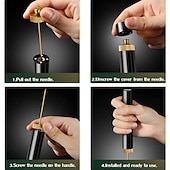 cheap Barware-Efficient Wine Opener Set - Travel Portable Pocket Air Pressure Pump Wine Bottle Opener with Aerator, Foil Cutter, and Vacuum Stopper(4PCS)  Quick Bottle Opening for Home, Restaurant, Party,Wine Love