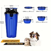 economico Ciotole e Bottiglie da Viaggio-Set composto da 1 tazza per acqua/cibo + 2 ciotole pieghevoli. Borraccia da viaggio per cani con ciotola pieghevole, contenitore per cibo per animali domestici 2 in 1 con ciotola pieghevole. Ciotola