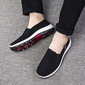 Недорогие Туфли-слипоны для повседневной носки-Мужские черные повседневные кроссовки без шнурков, легкие, дышащие, удобные для ходьбы, подходят для повседневной носки, путешествий, поездок на работу, отдыха на природе, мероприятий в выходные дни и занятий спортом в повседневном стиле.