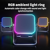 cheap Decorative Lights-Induction Speaker with Phone Stand Wireless Induction Audio Speaker Amplifier with Light 10W Phone Holder Smartphone Bracket