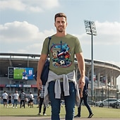  Calcio mondiale Abbigliamento sportivo Maglietta grafica Football americano Tifoso di calcio francese Patriotico Corte per Per uomo Adulti Stampa 3D  per Feste Sport all'Aperto