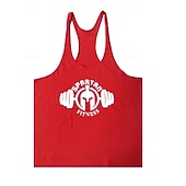 billige Løpe T-skjorter og tanktopper-Herre Grafisk Bokstaver Treningstank topp Singlet til jogging Gymtopp Sommer Racerrygg Ermeløs Hurtigtørkende Fukttransport Treningsøkt Aktiv trening Trening Blå Svart Gul Sports Sportsklær