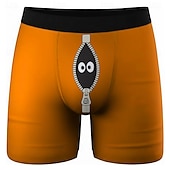  Муж. Мультипликация Большие глаза Имитация молнии Эластичные боксерские трусы Плавки Боксерские шорты для плавания Веселая Повседневные Дом Пляжный отдых