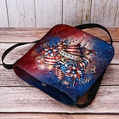 cheap Accessories-Women's Polyester Flocked Crossbody Bag with Adjustable Strap, Patriotic 250th Anniversary &amp; Independence Day Design, Perfect for Daily Casual Use and American Celebration Events