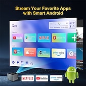 levne Projektory-Přenosný mini chytrý projektor s Wi-Fi a Bluetooth, 2 GB + 16 GB Android, 720p LCD displej s podporou 4K/8K, hlasové dálkové ovládání domácího kina pro hraní her a filmů, dárek pro fotbalové fanoušky