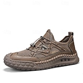 economico Sneakers Casual-Scarpe da ginnastica da uomo beige per attività all'aperto, con lacci, traspiranti, leggere e comode, ideali per escursionismo, viaggi, campeggio, passeggiate su sentieri, avventure all'aria aperta e per uno stile sportivo casual quotidiano.