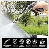 Χαμηλού Κόστους Εργαλεία Καθαρισμού Οχήματος-Πιστόλι ψεκασμού νερού υψηλής πίεσης για λάστιχο κήπου, ρυθμιζόμενο ακροφύσιο πλύσης υψηλής πίεσης με συνδέσμους για πλύσιμο αυτοκινήτων, αίθριο, καθαρισμό πεζοδρομίων, ψεκαστήρας βαρέως τύπου για