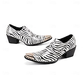 voordelige Elementaire Dress Schoenen-Herenloafers van leer met zebraprint – hoogwaardige modeschoenen voor speciale gelegenheden en avondjes uit.